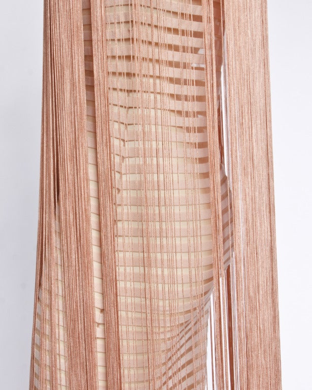 Jean Paul Gaultier Maille Sheer Nude Striped Body Con Fringe Dress 3