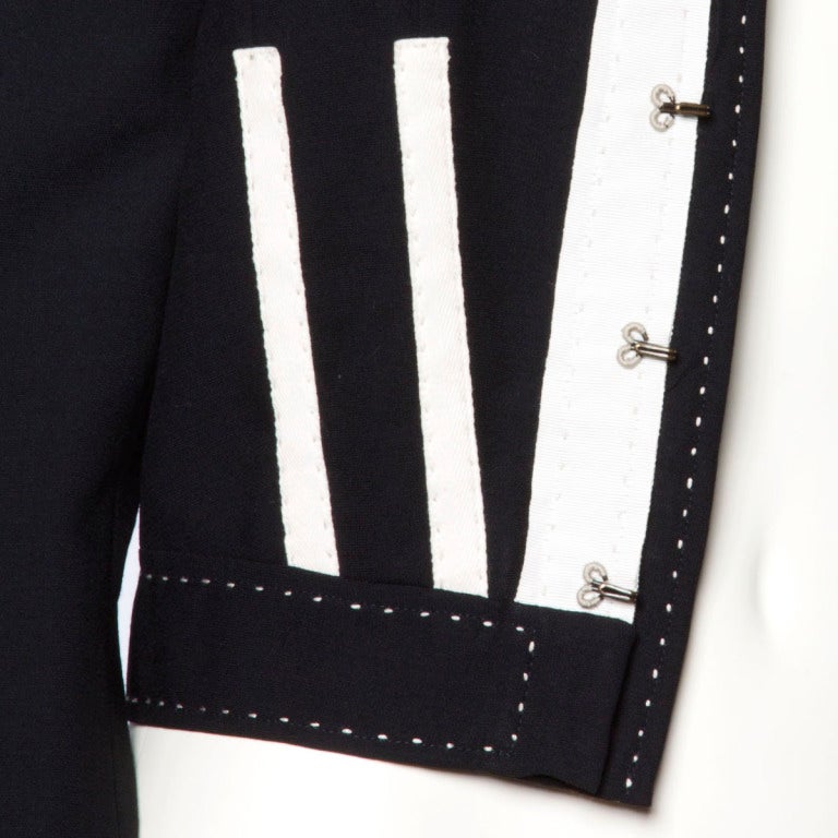 Chloe Black + White Deconstructed Cropped Wool Jacket 1