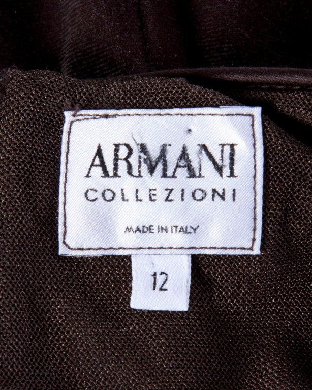 Armani Collezioni Vintage 1990s 90s Ruched Velvet Draped Dress In Excellent Condition In Sparks, NV