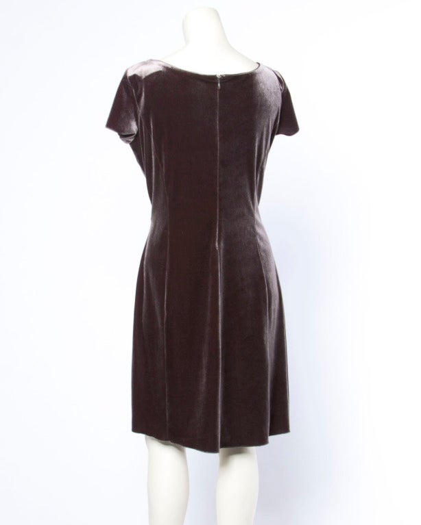 Armani Collezioni Vintage 1990s 90s Ruched Velvet Draped Dress 1