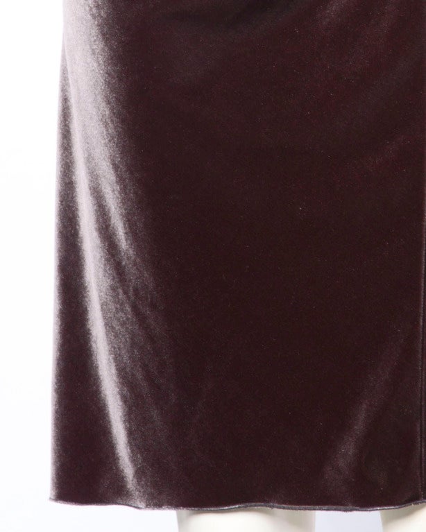 Armani Collezioni Vintage 1990s 90s Ruched Velvet Draped Dress 2