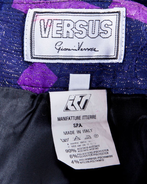 Gianni Versace Vintage Autumn/ Winter 1990 'Picasso' Metallic Scarf Print Skirt 1