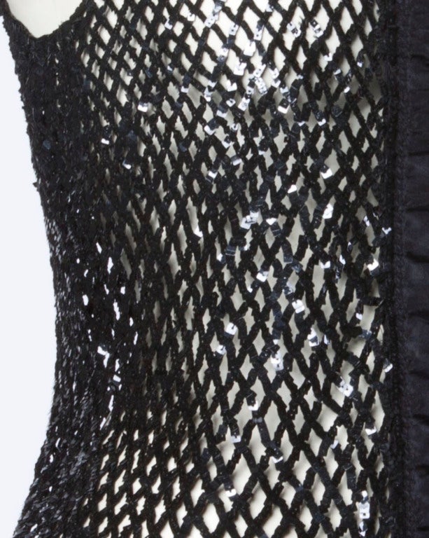 Jean Paul Gaultier Vintage 1990s 90s Black Sequin Fishnet Sheer Mesh Tank Top 3
