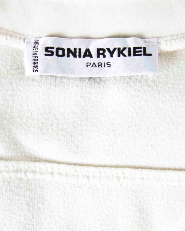 Sonia Rykiel Vintage 1990s 90s Sporty White Velour Zip Up Vest/ Jacket