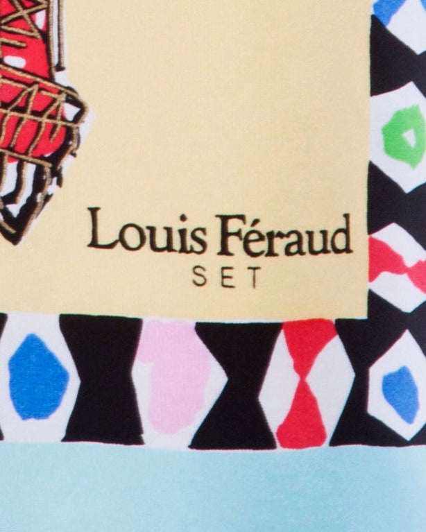 Ensemble de tailleur jupe et veste vintage Louis Feraud en soie imprimée écharpe (années 1990) en vente 2
