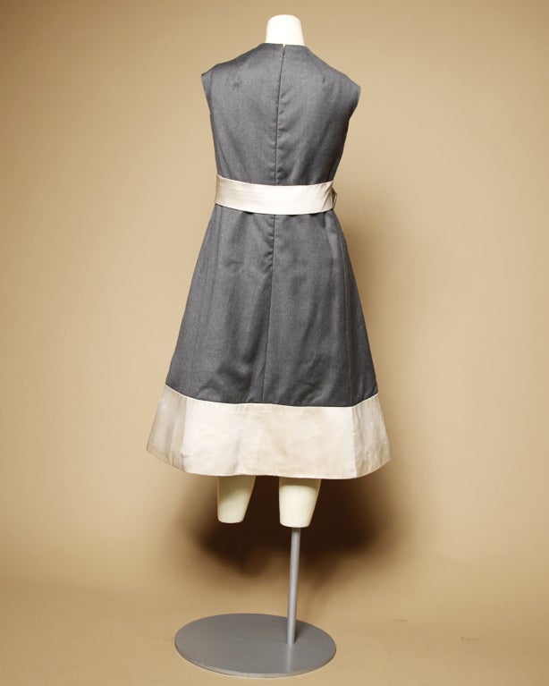 Women's Elinor Simmons for Malcolm Starr Wool + Satin Bow Dress