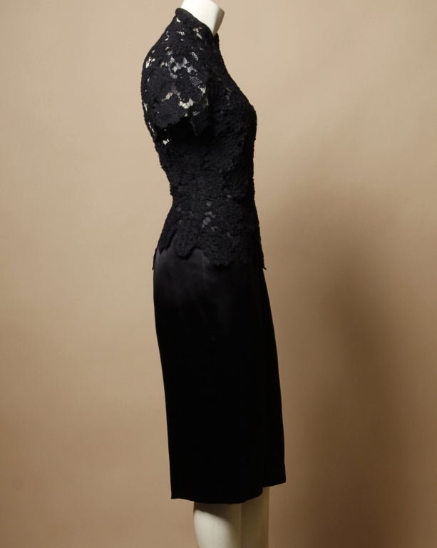 Chanel Black Silk Dress + Lace Jacket Set 2