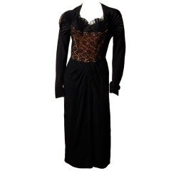 Vintage Dorothy O'Hara 1940's Origami Lace Cocktail Dress
