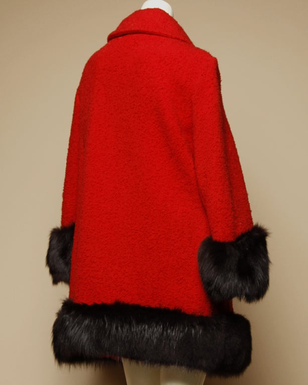 Vintage 1960's Mod Fox Fur Princess Coat