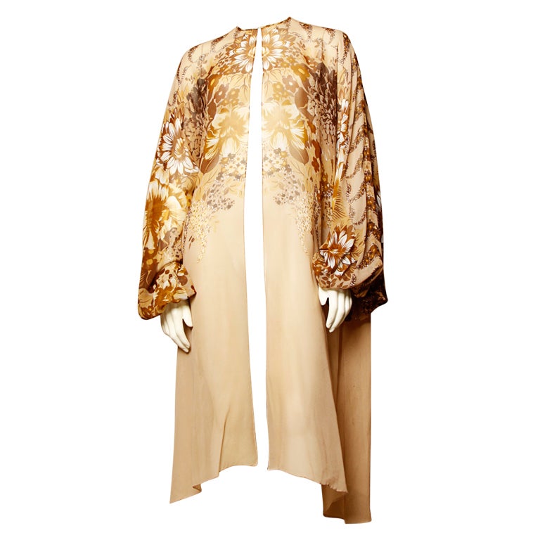 Vintage 1970
s La Mendola Silk Chiffon Duster