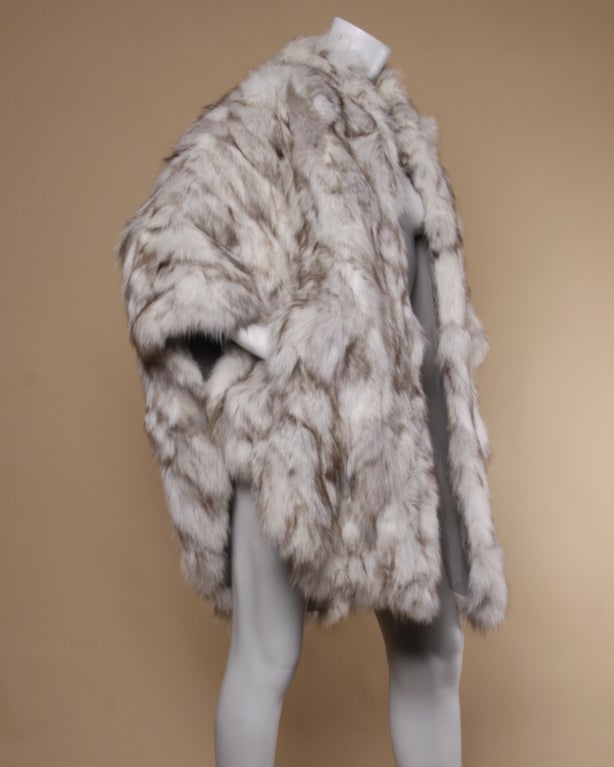 Men's Vintage Arctic Fox Fur Cape Coat by Saga Fox