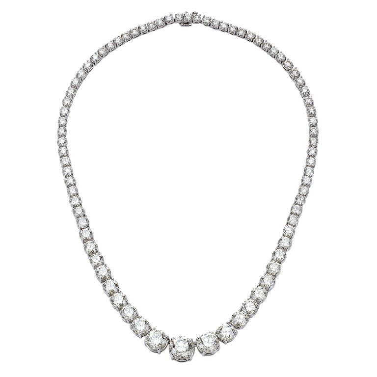 Classic Sophistication Diamond Rivière Necklace at 1stdibs