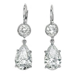 Simple Elegance Diamond Pear Shape Drop Earrings
