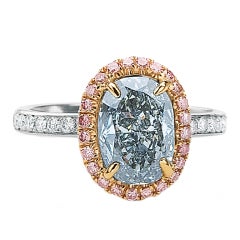 Gorgeous Fancy Gray Blue GIA Certified Diamond Ring