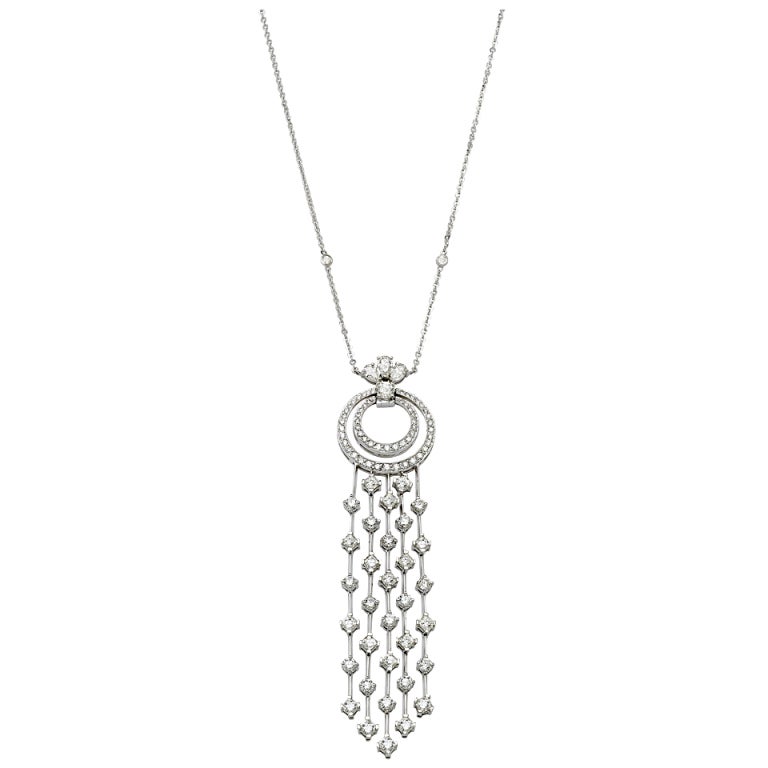 David Rosenberg 8.28 Carat Asscher, Pear Shape & Round Diamond Pendant Necklace