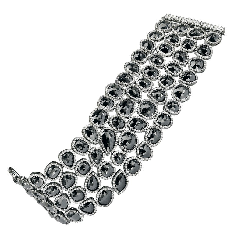 Gorgeous Multi Shape Black Diamond Bracelet