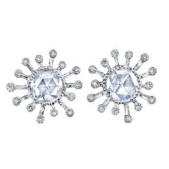Platinum Starburst Rosecut Diamond earrings