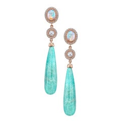 Glamorous Opal Amazonite Drop Earrings