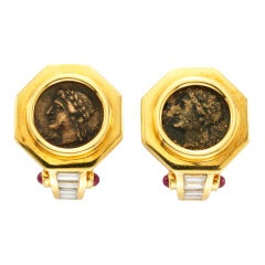 BULGARI Gold Coin Earrings