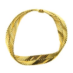 HERMES PARIS, Gold Twist Bracelet