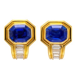 Bulgari sapphire and diamond earrings