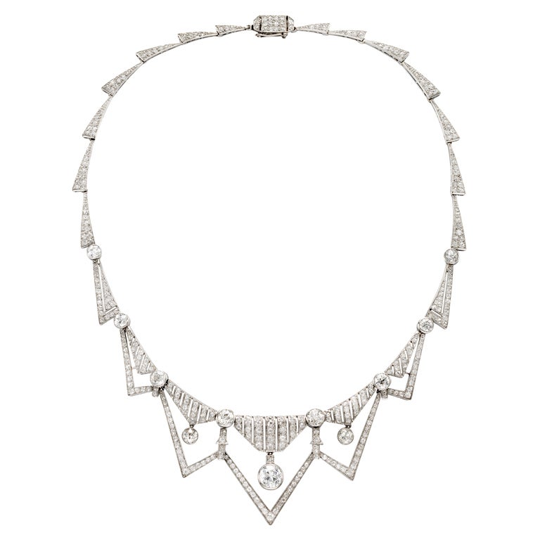 An Art Deco Diamond Necklace For Sale