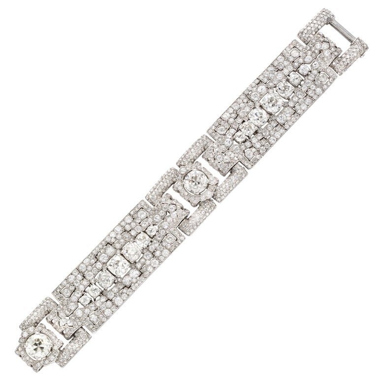 CARTIER PARIS- Magnificent Important Art Deco Diamond Bracelet at 1stdibs
