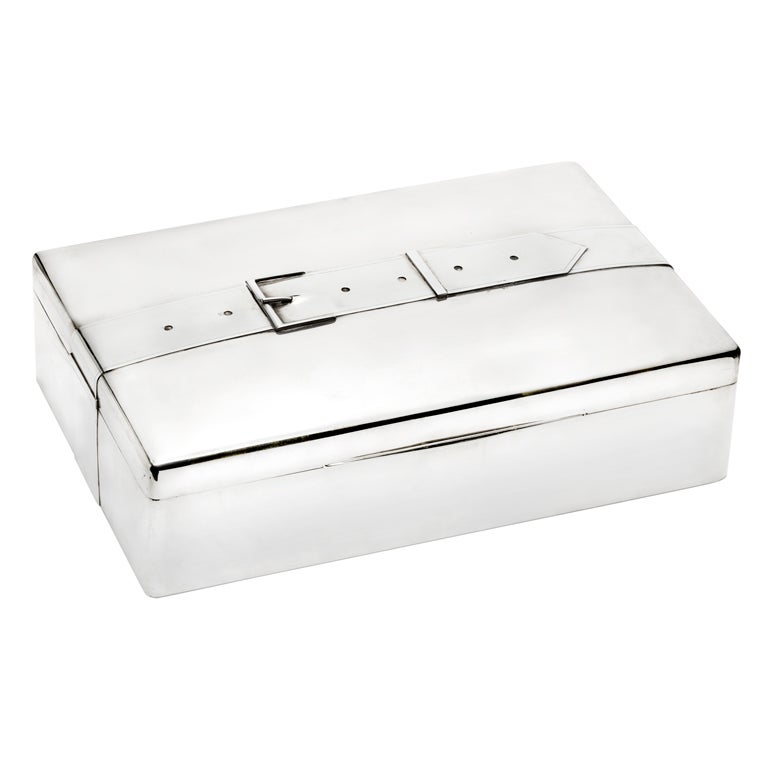 Cartier New York - Giant Silver Cigar Box For Sale