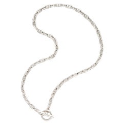 HERMES Silver Anchor Link Necklace