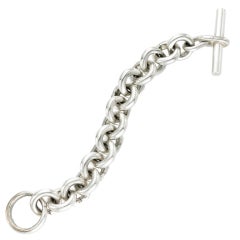 Vintage Heavy Silver Link Bracelet