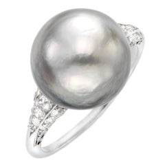 A Rare Belle Epoque Natural Grey Pearl Ring
