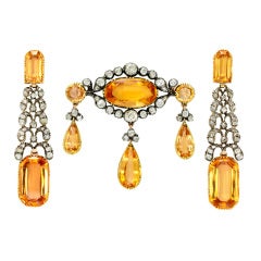 English Georgian Imperial Topaz Demi-Parure