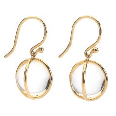 Crystal Caged Ball on Wire Earrings