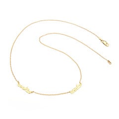 Yellow Gold Name Necklace with Two Names 8