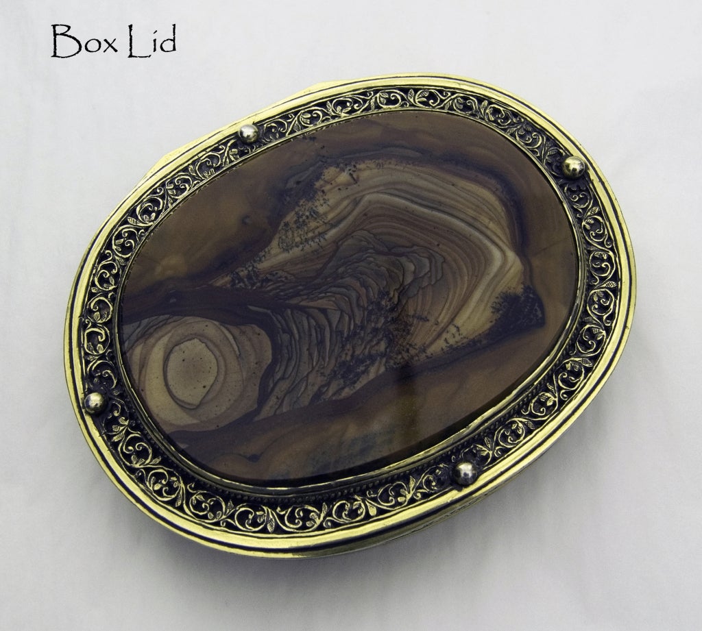 18th Century and Earlier Antique Silver Gilt Box For Sale