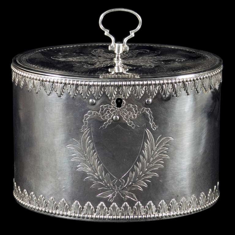 Antique Silver Tea Caddy For Sale at 1stDibs