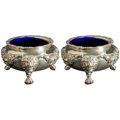 Antique English Silver Salt Cellars