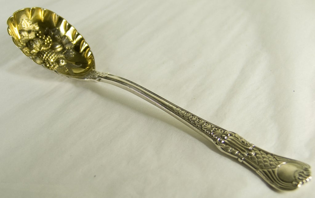 Pair Antique Silver Fruit Servers