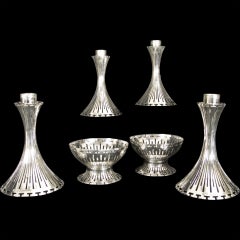 English Silver Candlestick Suite