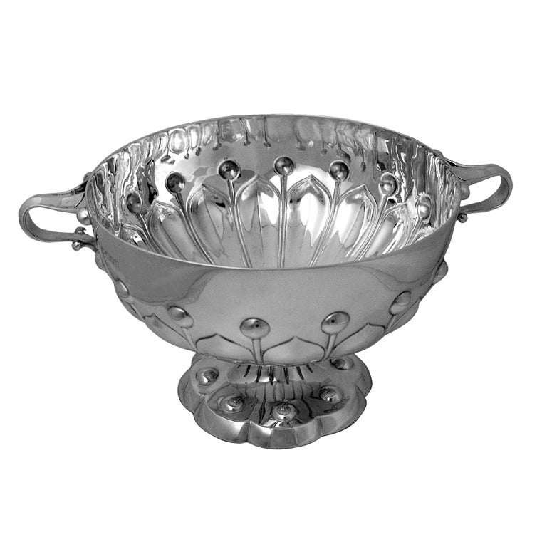 English Silver Antique Art Nouveau Bowl