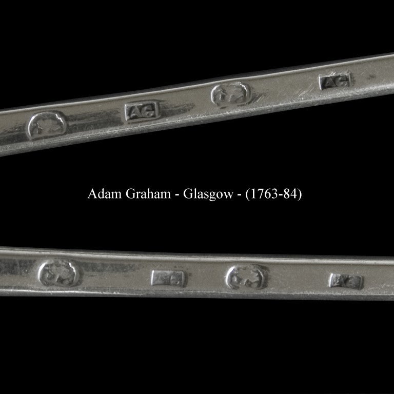Georgian Scottish Silver Antique Serving Spoons