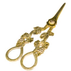 Antique English Silver-Gilt Grape Shears