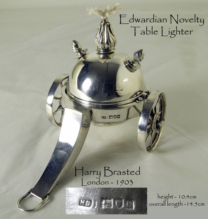 Edwardian Antique Silver Table Lighter