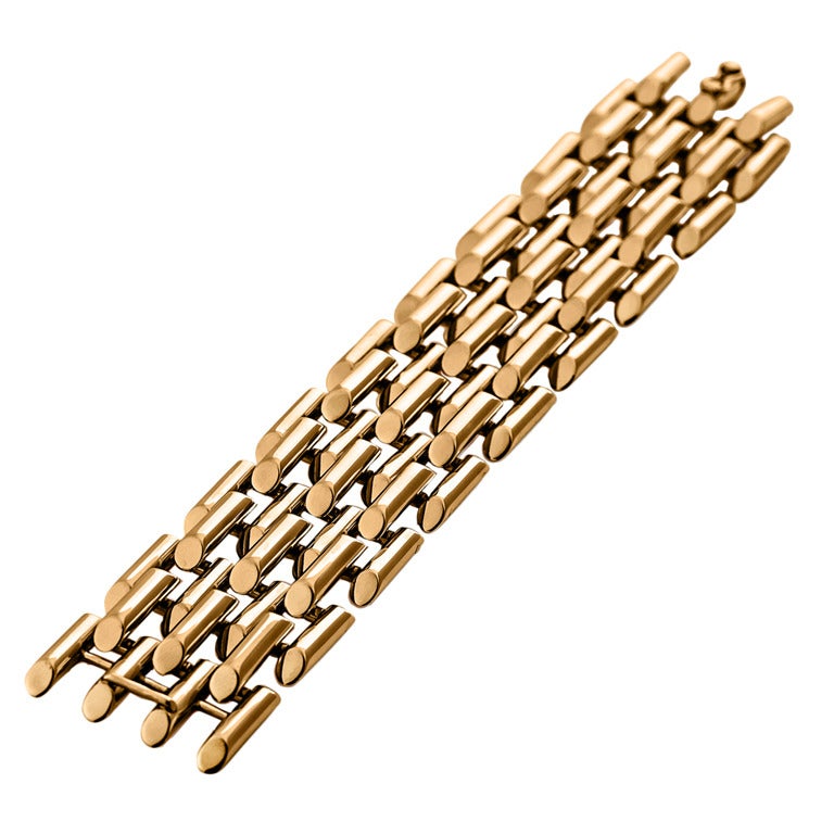 Machine Age Linear Link Gold Bracelet