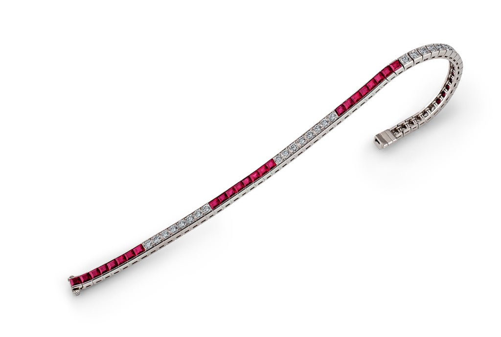 Raymond Yard Ruby Diamond Line Bracelet