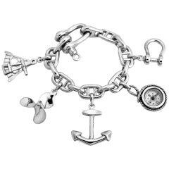 Vintage Tiffany Sterling Silver Nautical Charm Bracelet