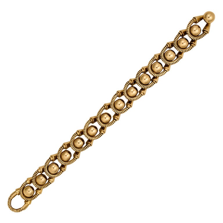 Art Deco Boucheron Machine Age Gold Link Bracelet