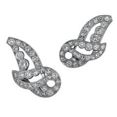 Cartier London Coronation Era  Diamond  Platinum Earrings