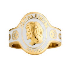 Retro Cartier Gold and Enamel Cigar Ring