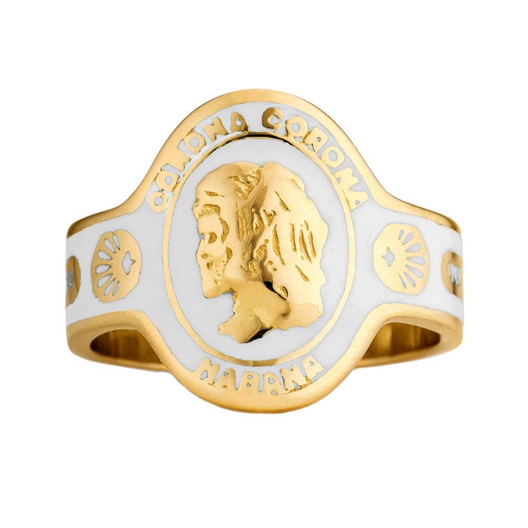 Cartier Gold and Enamel Cigar Ring